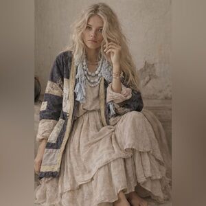 Patchwork quilted double sided jacket